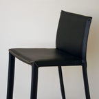 Baxton Studio Elana Leather Counter Stools, Black, Set of 2