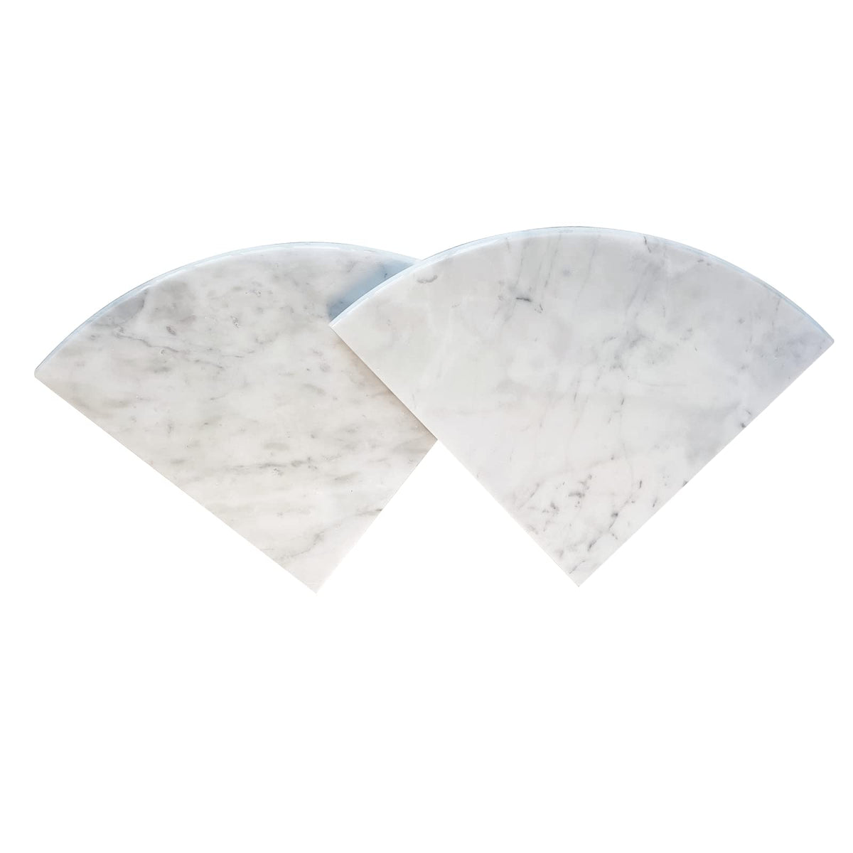 GEOONA 2 pcs Marble Shower Corner Shelf for Bathroom, 9 Inch x 9Inch Gray Veins and Soft White Marble Corner Shelves for Bath Wa