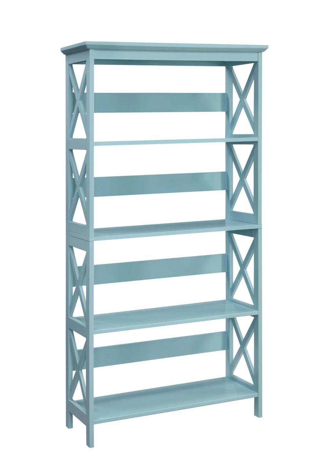 Convenience Concepts Oxford 5 Tier Bookcase, Sea Foam