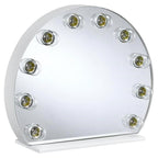 Acme Alma Domed Wooden Frame Accent Mirror with Lighting in White