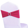Wensinl Pack Of 100 Wedding Hot Pink Chair Sashes, Elastic Chair Bands With Buckle Slider, Chair Bows For Wedding Decorations, W