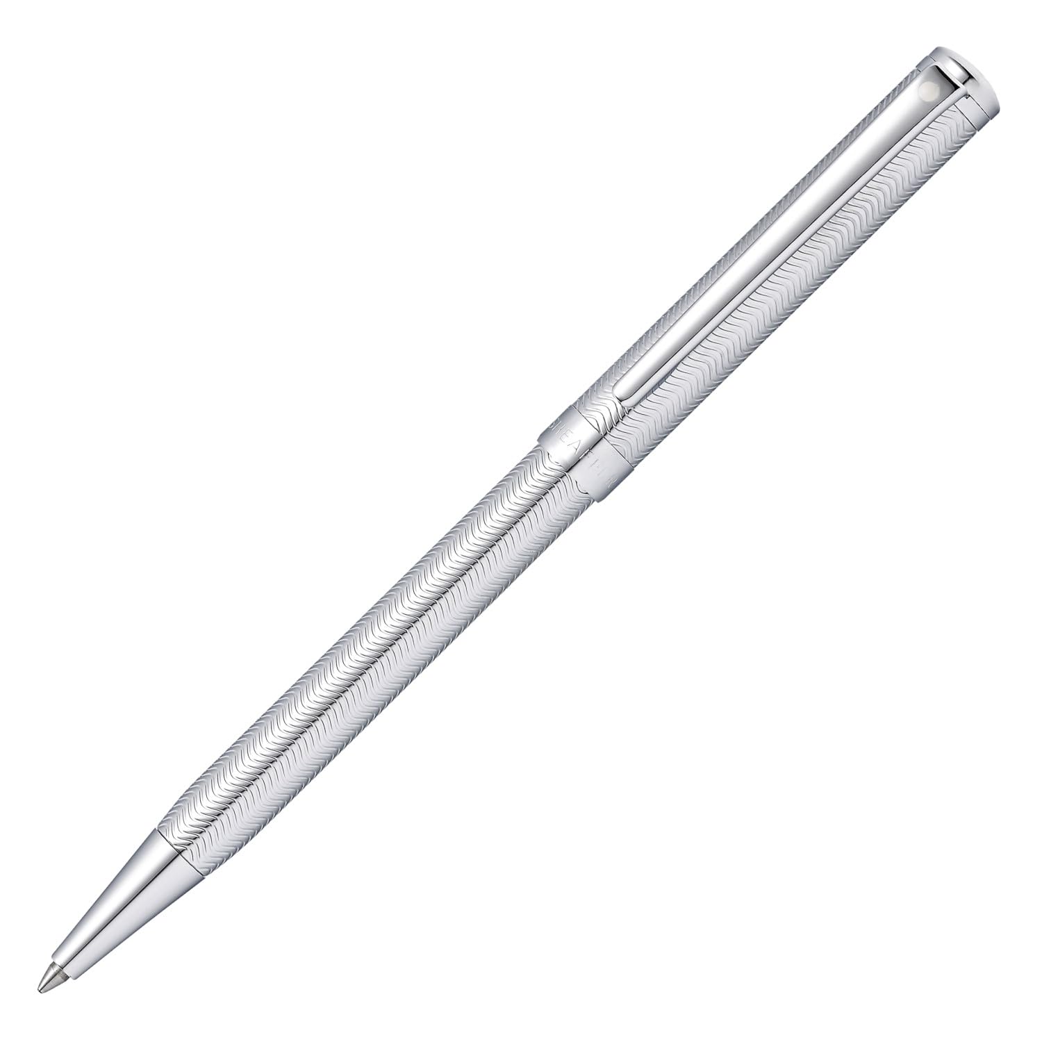 Sheaffer Intensity Engraved Chrome Ballpoint Pen With Chrome Cap And Trim