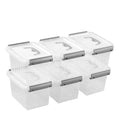 Waikhomes 6 Pack Plastic Storage Container, 3L Small Latching Storage Box