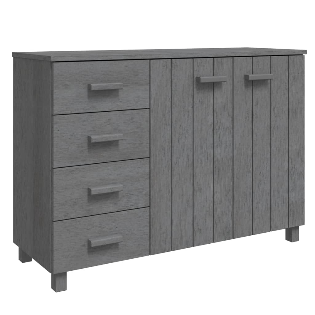 vidaXL HAMAR Solid Pinewood Sideboard - Stylish Dark Gray Highboard with Smooth Sliding Drawers and Sturdy Tabletop for Ample Storage and Display