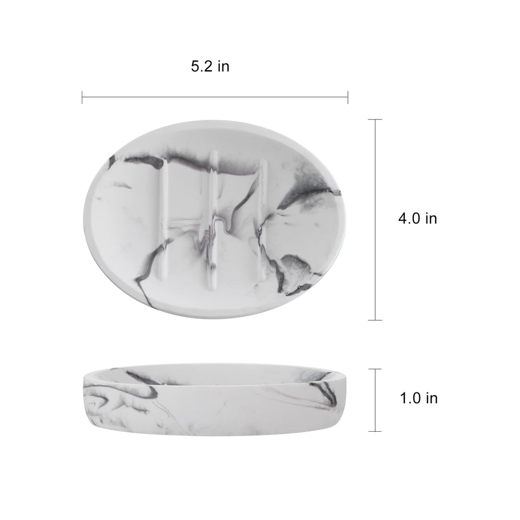 Iniunik Resin Soap Dish, Bar Soap Holder Shower Soap Dishes For Bar Soap, Marble Look Soap Bar Holder Soap Tray Soap Saver For S