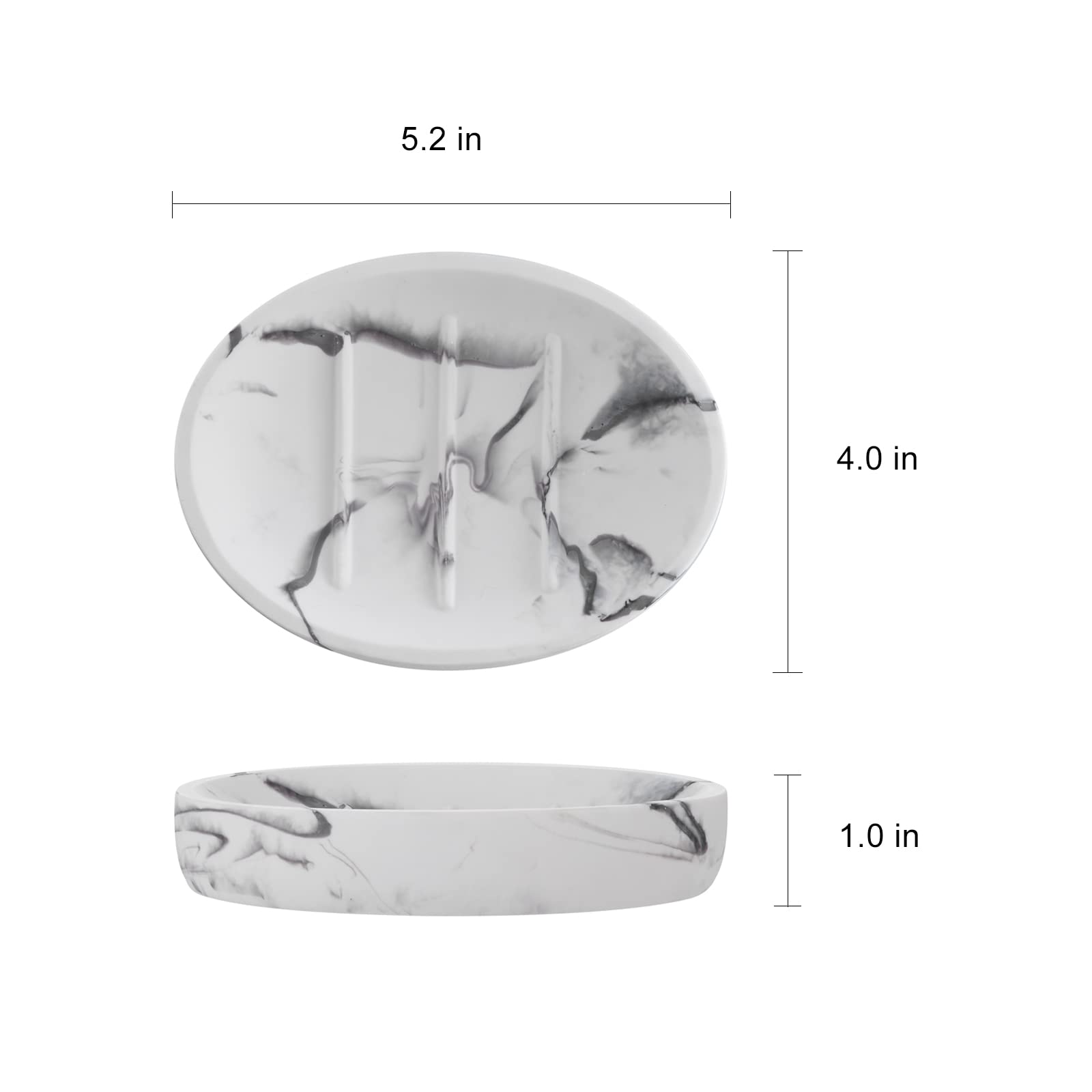 Iniunik Resin Soap Dish, Bar Soap Holder Shower Soap Dishes For Bar Soap, Marble Look Soap Bar Holder Soap Tray Soap Saver For S