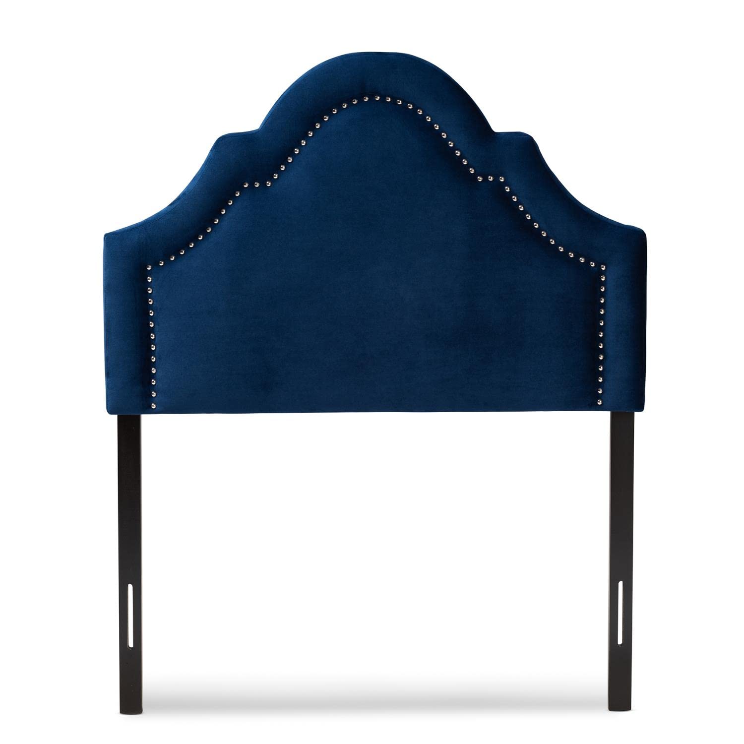 Baxton Studio Rita Modern and Contemporary Navy Blue Velvet Fabric Upholstered Twin Size Headboard