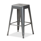 Baxton Studio Horton Modern and Contemporary Industrial Grey Finished Metal 4-Piece Stackable Counter Stool Set