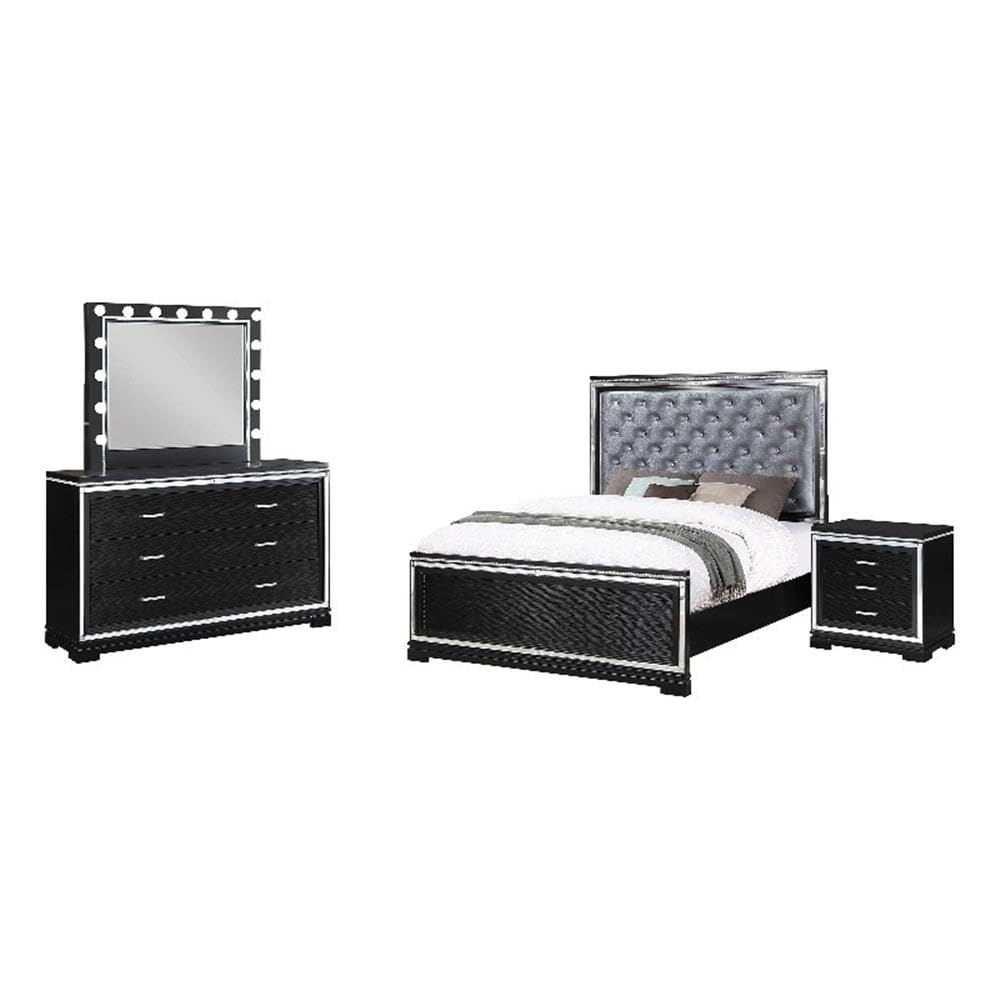 Coaster Cappola California King Bed 4-Piece Set, Black