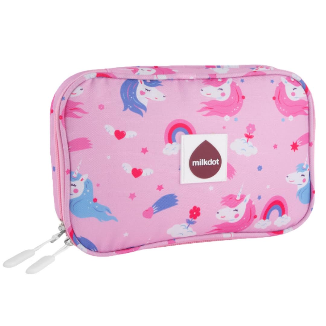 Milkdot Designer Pencil Case, Unicorn, Pink, Perfect For Office, College, School, Large Storage, High Capacity Bag, Pouch, Holde