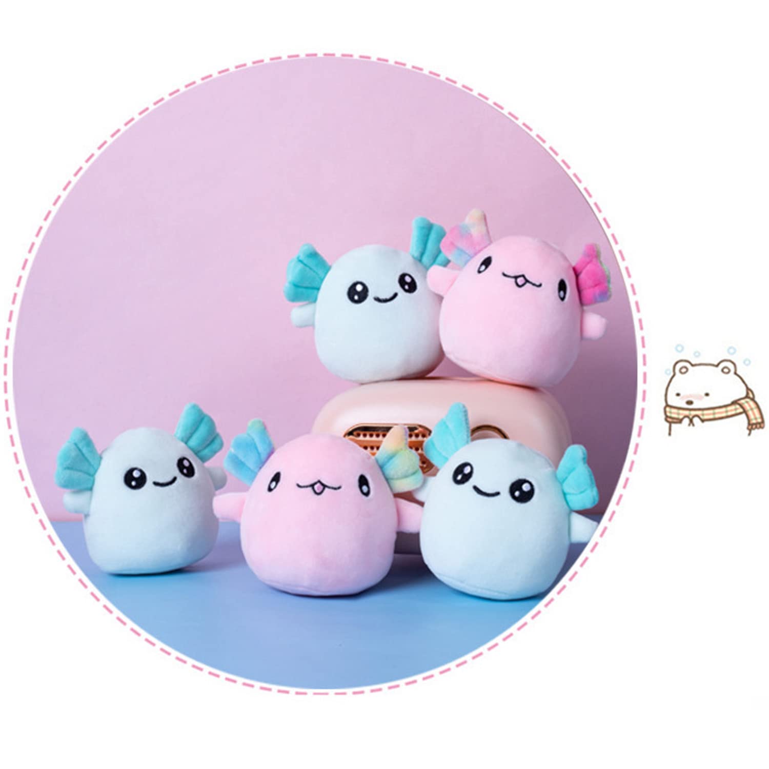 Refahb Cute Axolotl Plush Toy, Removable Salamander Animal Stuffed Plush Pillow, Kawaii Plush Cushion Toy Game For Kids, Girls,
