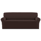 Easy-Going Fleece Stretch Sofa Slipcover Spandex Non-Slip Soft Couch Sofa Cover, Washable Furniture Protector With Anti-Skid Foam And Elastic Bottom For Kids, Pets(Oversized Sofa, Chocolate)