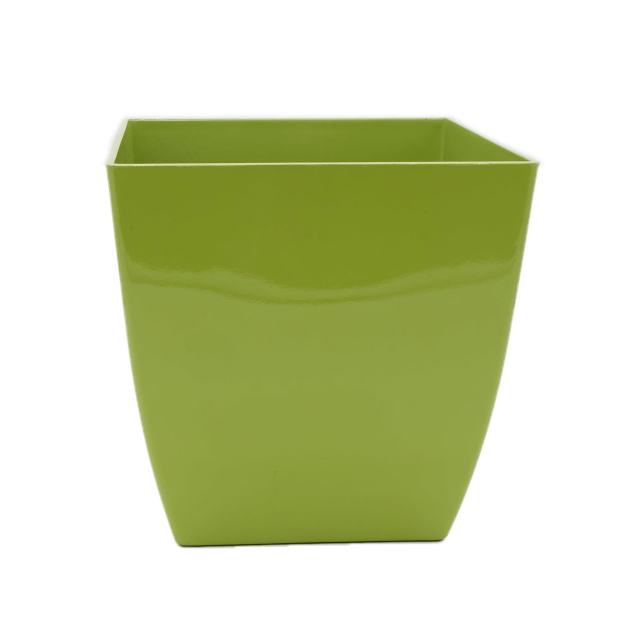 The Hc Companies 6 Inch Aria Square Planter - Plastic Plant Pot For Indoor Outdoor Plants Flowers Herbs, Glossy Green