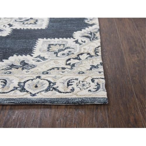 Rizzy Home Alora Decor Cascade 5' X 8' Dk Blue/Natural/Gray/Tan Hand-Tufted Area Rug