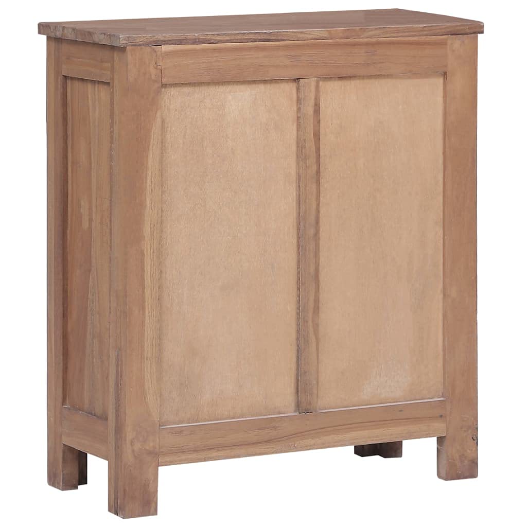 vidaXL Colonial Style Sideboard, Solid Teak Wood, 25.6&quot;x11.8&quot;x29.5&quot; with 2 Drawers, 2 Doors, Hardwood Top, Polished, Painted and Lacquered, Assembly Required