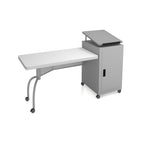 Oklahoma Sound Edupod Series Adjustable 37-Inch -45-Inch H, Teacher'S Desk Lectern Combo, Grey Hammer Tone (Edpd)