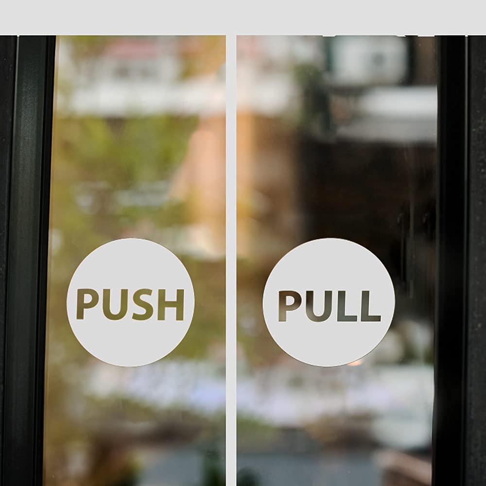 Wall4Stickers Pull Push Door Stickers Shop Window Salon Bar Cafe Restaurant Office Vinyl Sign