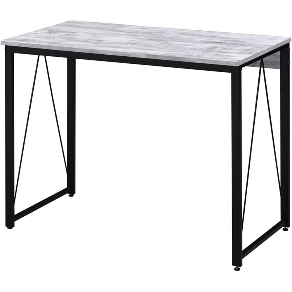 Acme Zaidin Wooden Rectangle Top Writing Desk in Antique White and Black