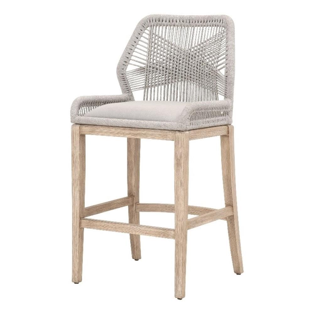 Star International Furniture Woven Loom 30&quot; Fabric Barstool In Taupe Gray