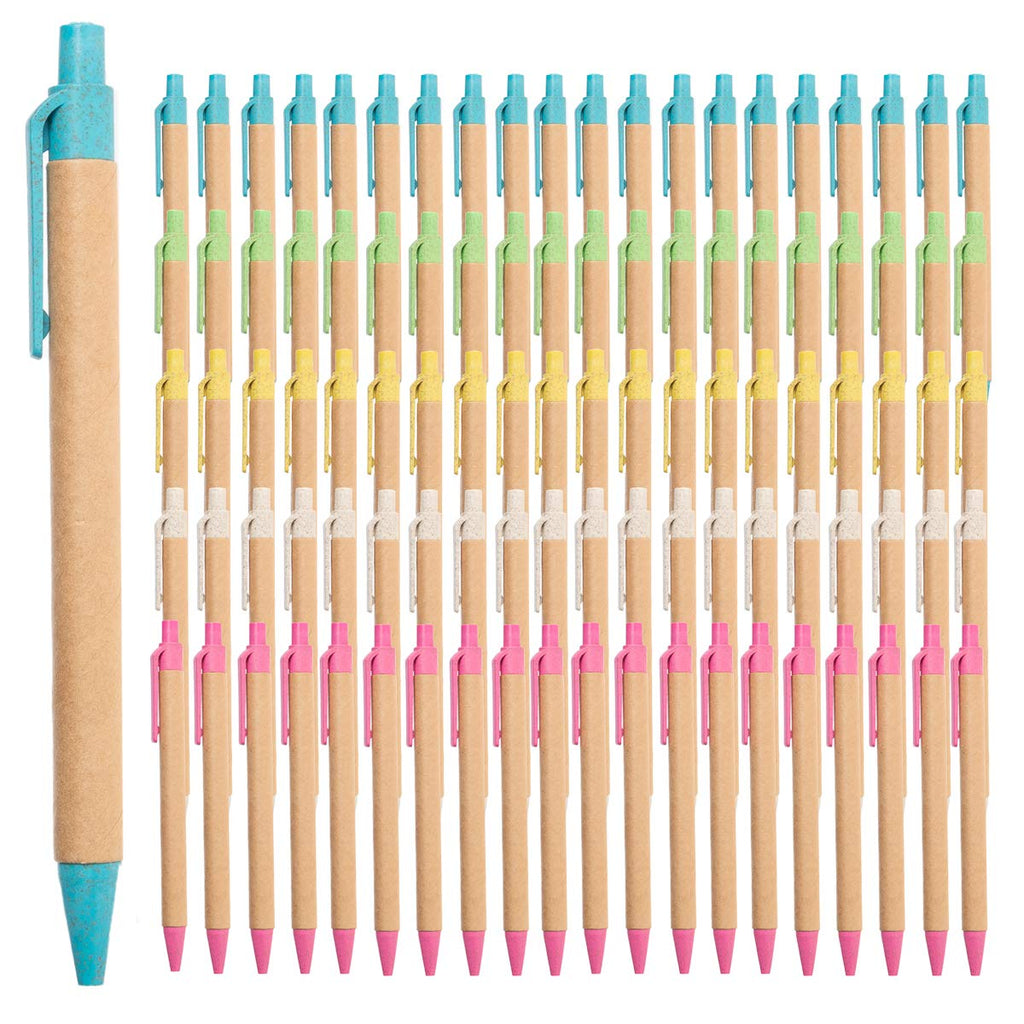 Simply Genius Pens In Bulk - 100 Pack Of Office Pens - Retractable Ballpoint Pens In Black Ink - Great For Schools, Notebooks, J