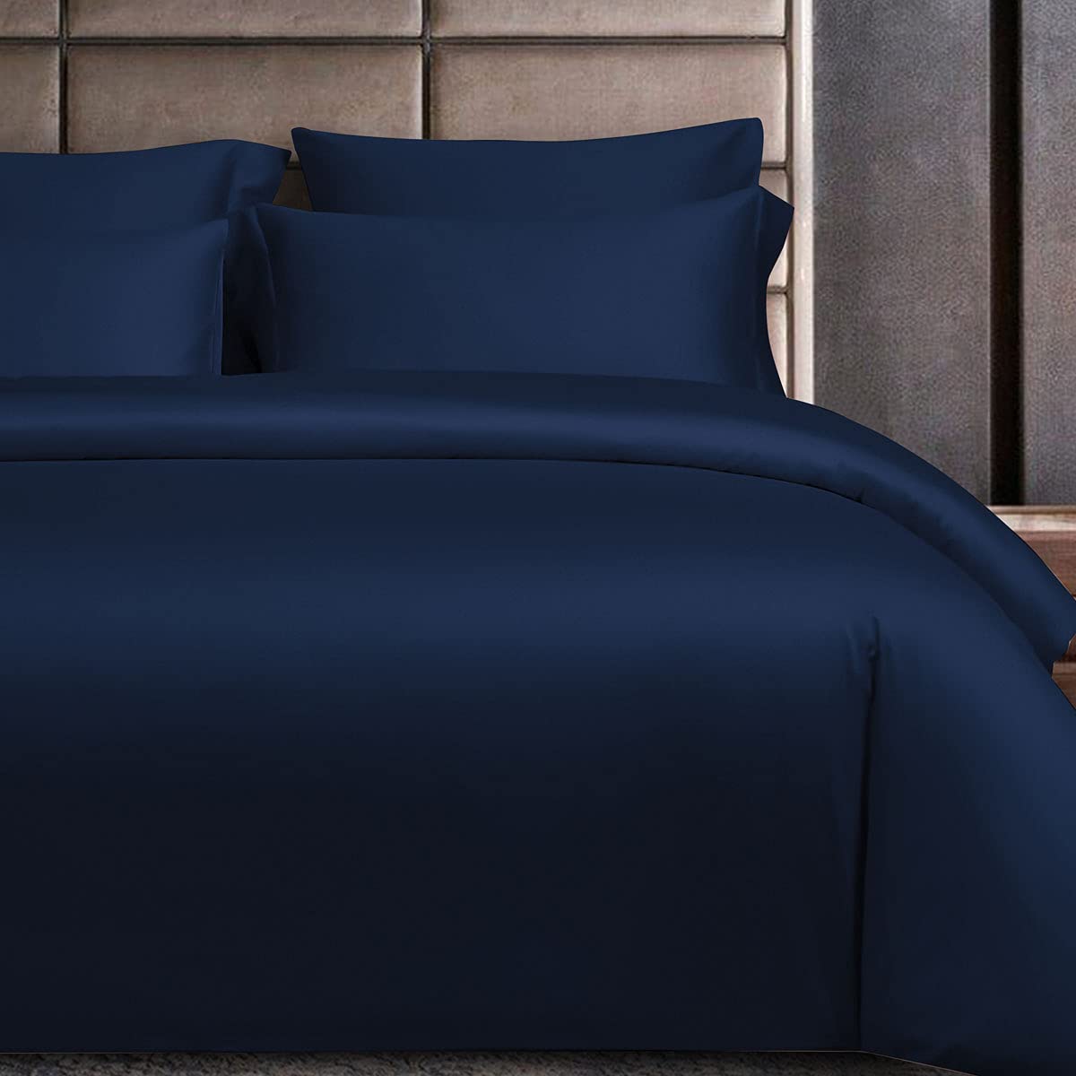 Ntbay 2 Pack 500 Thread Count 100% Egyptian Cotton King Pillow Shams, Super Soft And Breathable Oxford Pillowcases For Bed, 20X36 Inches, Navy Blue
