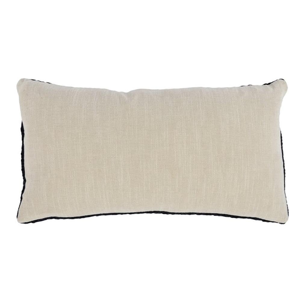 Kosas Home Nakeya 14X26 Knitted Belgian Flax Linen Fabric Throw Pillow In Black