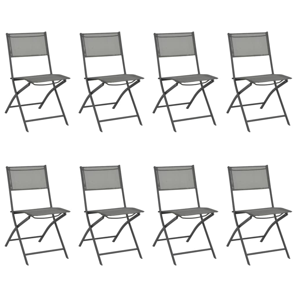 vidaXL Patio Dining Set 9 Piece Outdoor Garden Terrace Yard Patio Table and Chair Seating Seat Sitting Chair Dining Set Furniture Steel
