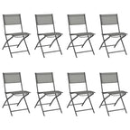 vidaXL Patio Dining Set 9 Piece Outdoor Garden Terrace Yard Patio Table and Chair Seating Seat Sitting Chair Dining Set Furniture Steel