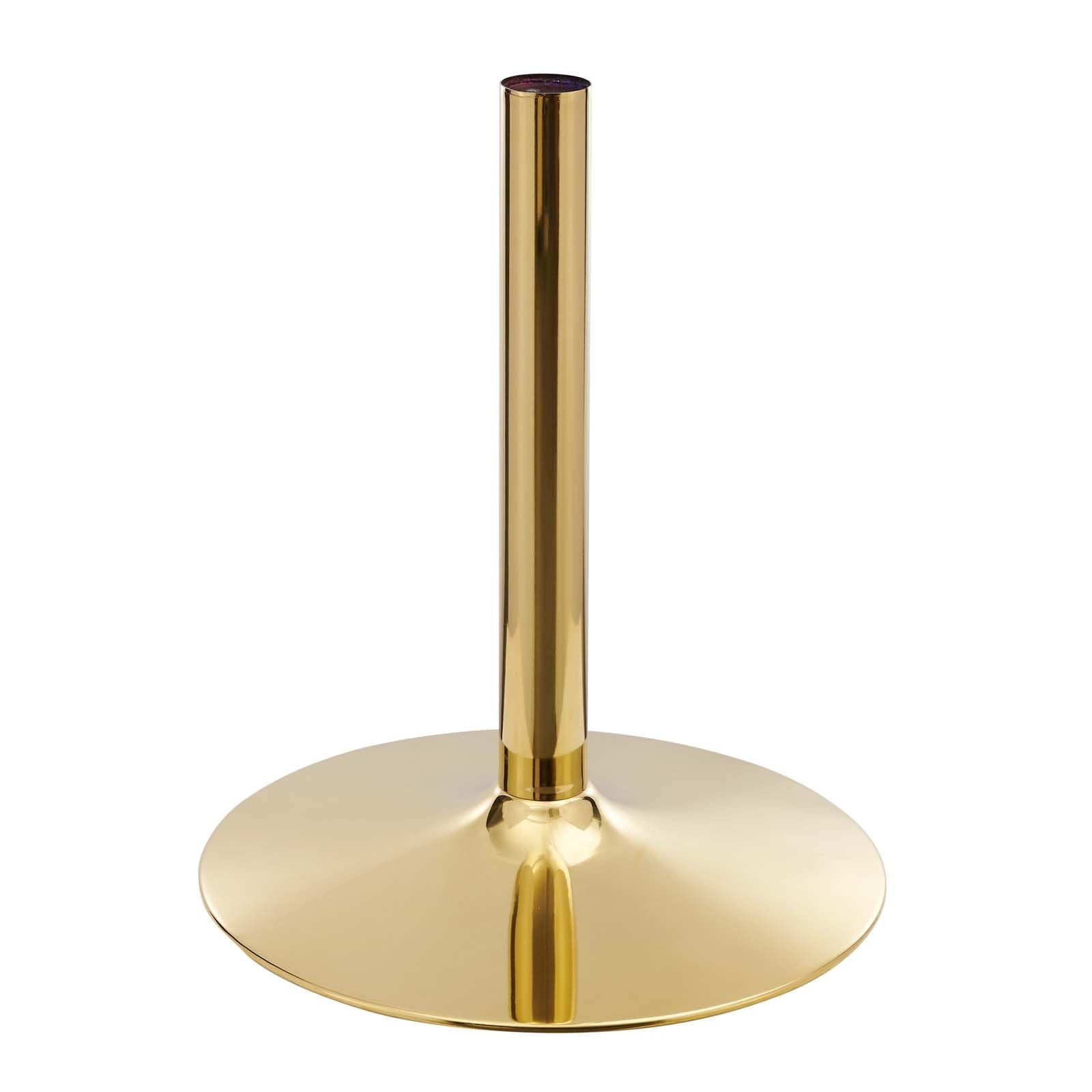 Modway Verne Round Artificial Marble 40&quot; Dining Table in Gold White