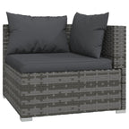 vidaXL Patio Lounge Set 9 Piece with Cushions Garden Outdoor Lawn Yard Terrace Balcony Seat Seating Sofa Lounge Set Furniture Poly Rattan Gray