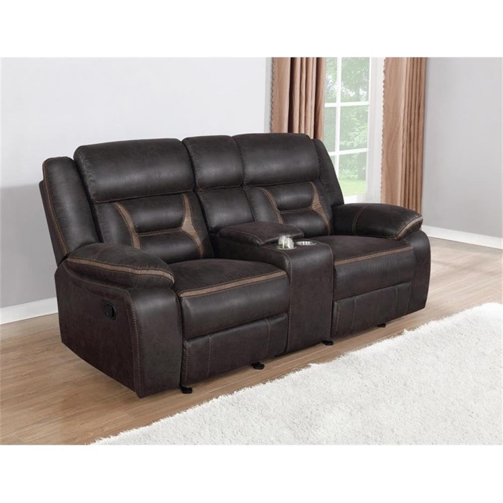 Coaster Home Furnishings Greer Upholstered Motion Reclining Loveseat, Brown