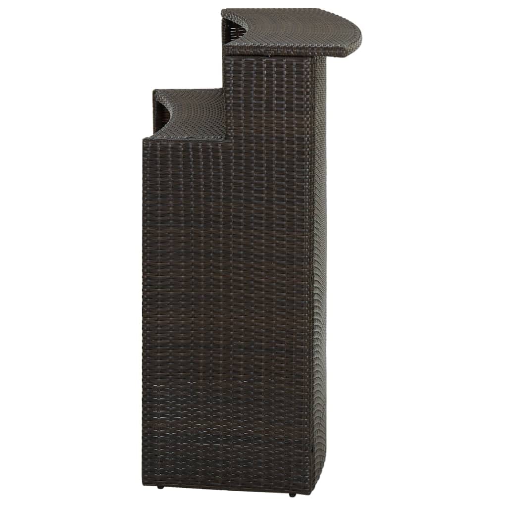 Patio Bar Table Brown 47.2&quot;x21.7&quot;x43.3&quot; Poly Rattan