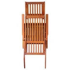 vidaXL Solid Acacia Wood Deck Chair - Adjustable Patio/Garden Sun Lounger with Footrest & Cushion, Indoor/Outdoor, Foldable