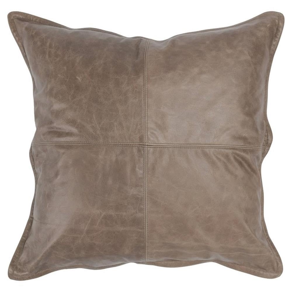 Kosas Home Cheyenne 22X22 Genuine Leather Throw Pillow In Taupe Brown