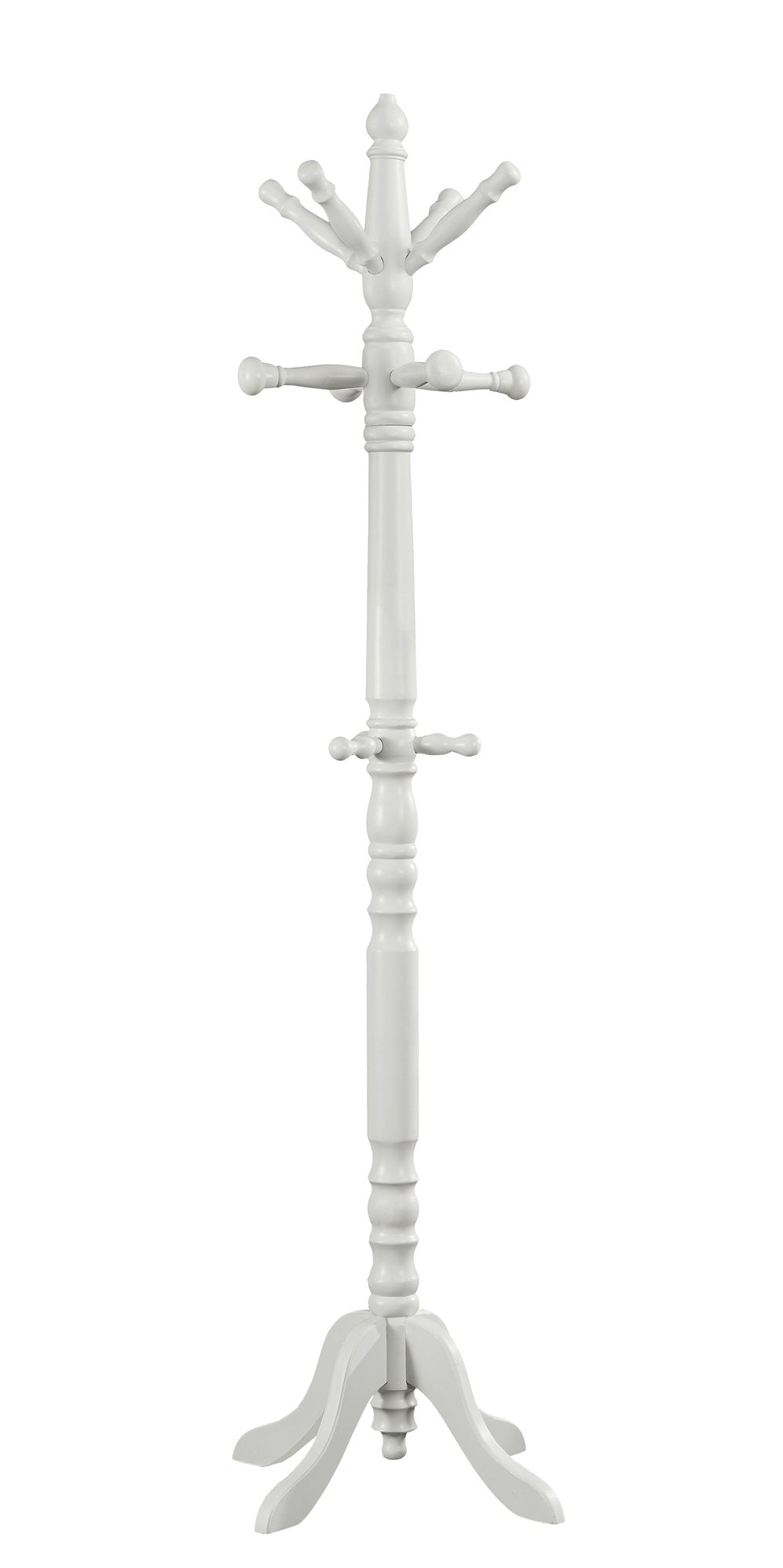 Coat Rack - 73&quot;H / Antique White Wood Traditional Style