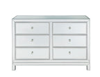 Elegant Decor Dresser 6 Drawers 48in. W x 18in. Din. x 32in. H in Antique Silver Paint