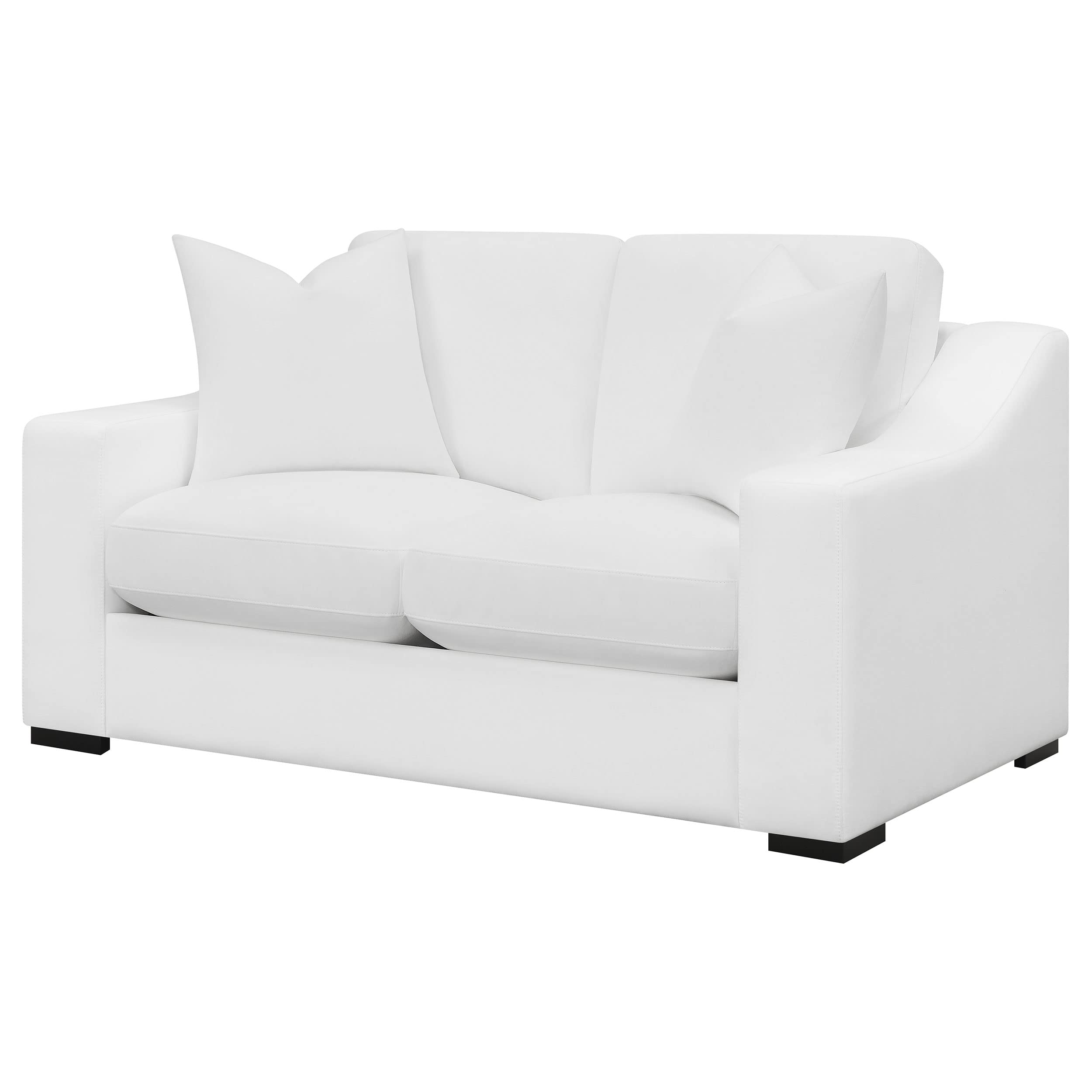 Coaster Home Furnishings Ashlyn Upholstered Sloped Arms Loveseat White