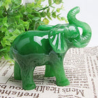 Acxico Jade Green Elephant Statue Resin Feng Shui Good Luck Wisdom Fertility Home Decor Gift 4.25" L x 2" W x 4.25" H
