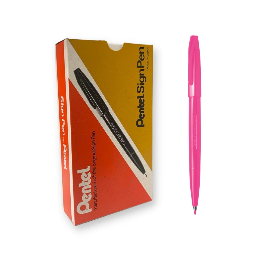 Pentel Sign Pen - Pink, Pack Of 12, S520-P