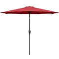 Simple Deluxe Lgbrla9Red 9Ft Outdoor Market Table Patio Umbrella With Button Tilt And 8 Sturdy Ribs, Red