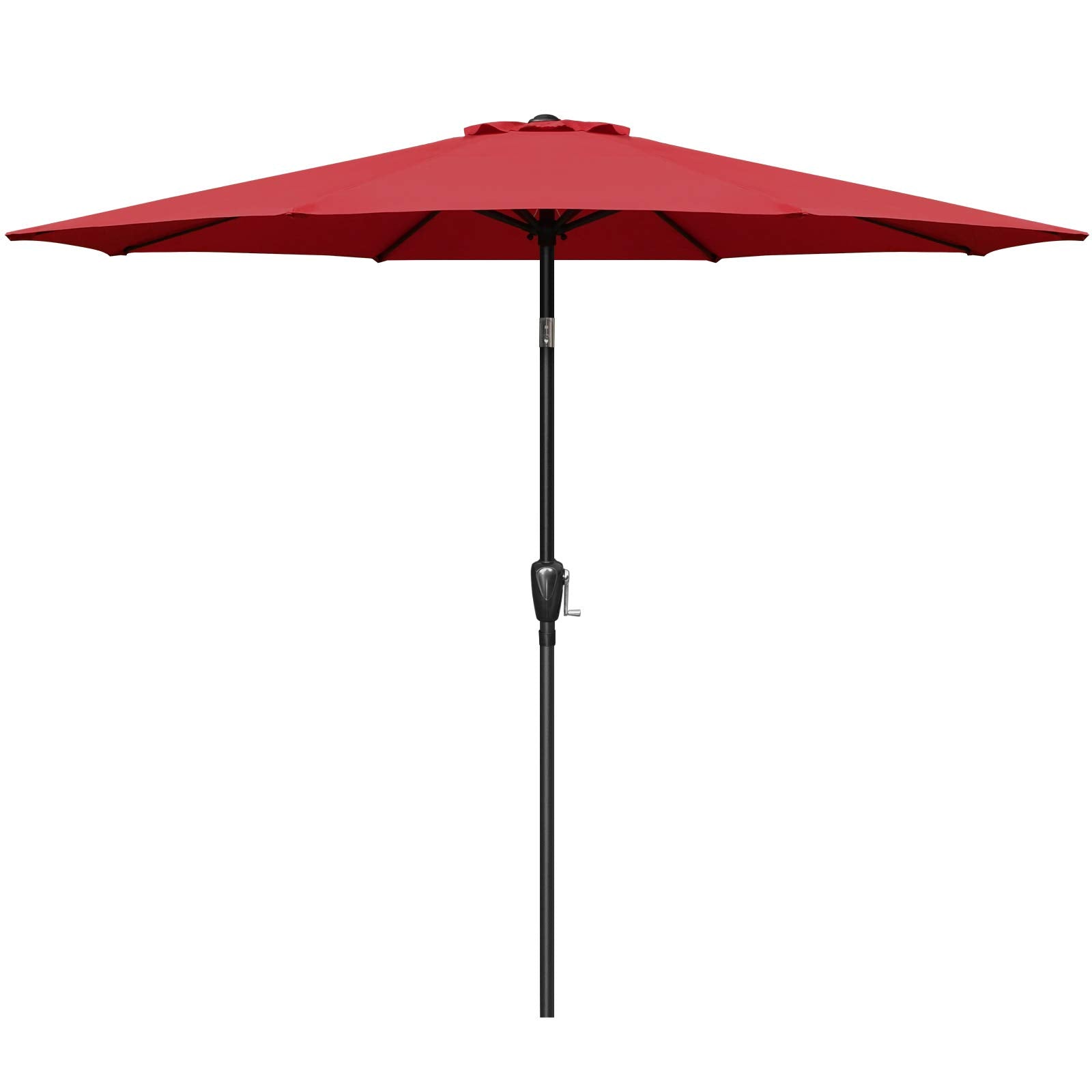 Simple Deluxe Lgbrla9Red 9Ft Outdoor Market Table Patio Umbrella With Button Tilt And 8 Sturdy Ribs, Red