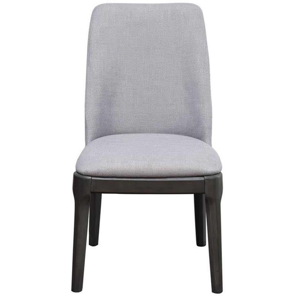 Acme Madan Side Chair (Set of 2) in Fabric Wood and Gray Oak