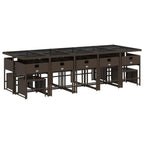 vidaXL Garden Dining Set and Cushions 15 Pieces Brown Synthetic Rattan