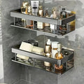 Raymox Aluminum Bathroom Wall Shelf, Floating Organiser Rack  Pack Of 2 (Black)