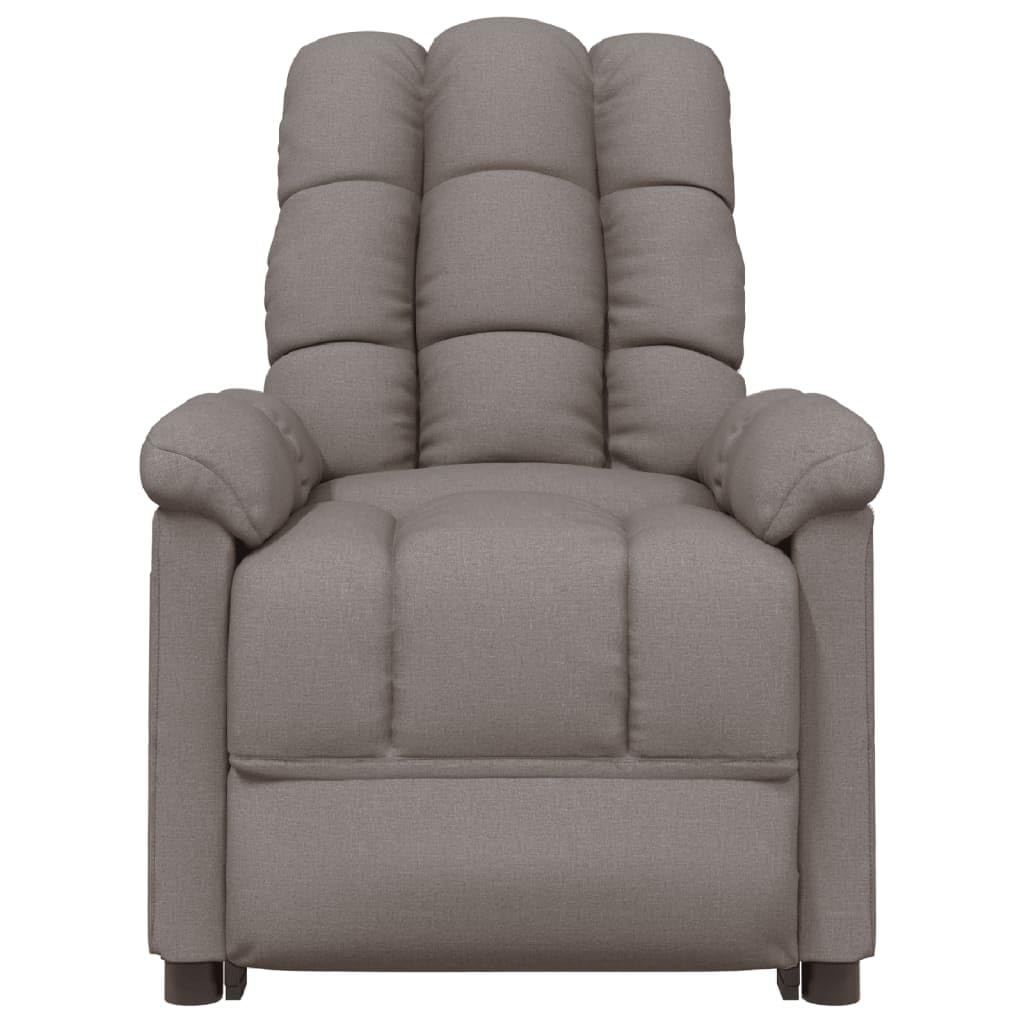 vidaXL Modern Fabric Massage Recliner Chair in Taupe - Relaxation Therapy with Comfortable Padding and Easy Maintenance