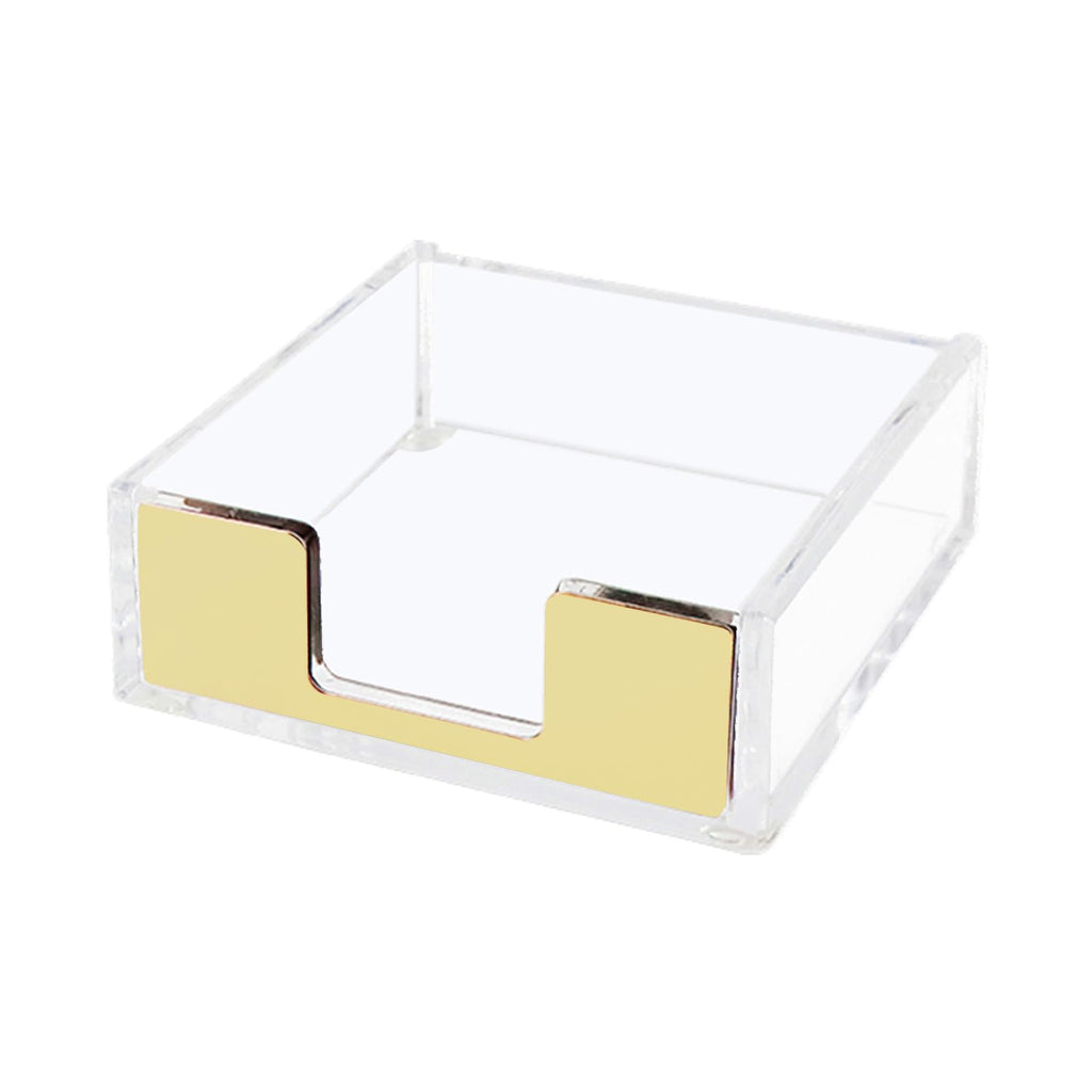 Natsumebasics Gold Sticky Note Holder Clear Acrylic Yellow Post Note Pad Holders Memo Dispenser Case For Desk Office School Aest
