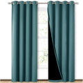 Nicetown Complete 100% Blackout Curtain Set, Thermal Insulated & Energy Efficiency Window Draperies For Guest Room, Full Shading