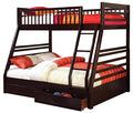 coaster Espresso Twin Over Full Bunk Bed with Storage Drawers and Solid Wood