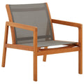 vidaXL Solid Eucalyptus Wood Gray Lounge Chair - Stylish Outdoor Weather-Resistant Patio and Garden Furniture with Breathable Textilene, Easy Assembly