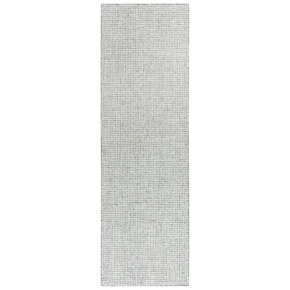 Overstock Alora Decor London 2'6&quot; X 8' Solid Gray/Gray/Rust/Blue Hand-Tufted Area Rug